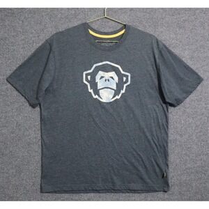 Howler Bros Shirt Mens XL Blue Ivory Graphic Monkey Casual Summer Tee Blend‎